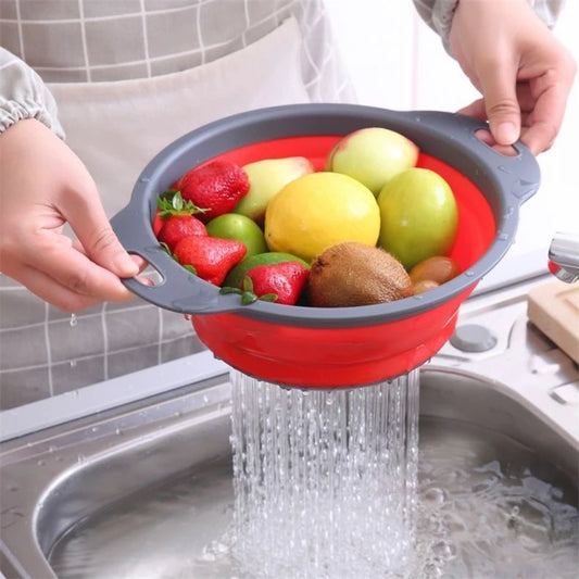Collapsible Kitchen Drainer and Strainer Basket